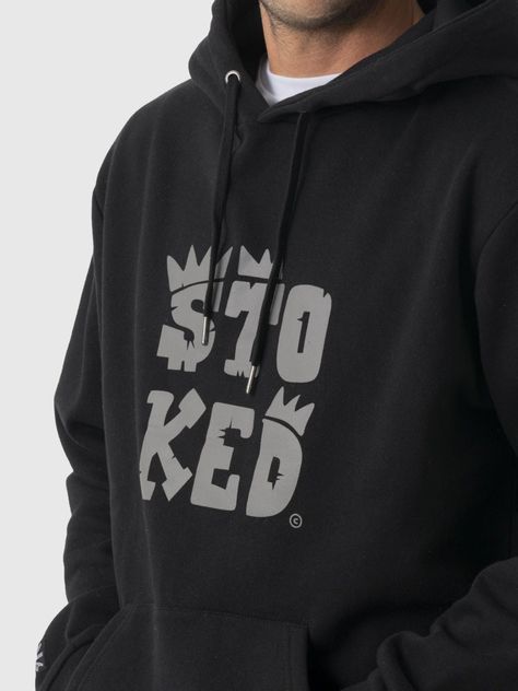 Polerón Stoked Hombre Logo Reciclado Negro-3