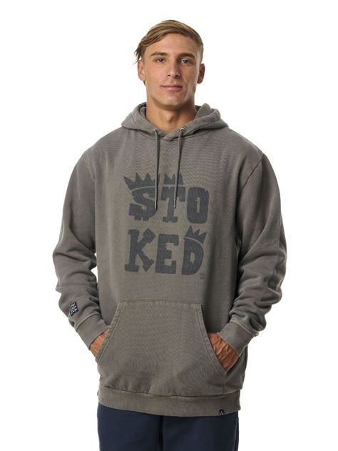 Polerón Stoked Hombre Logo Gris-0