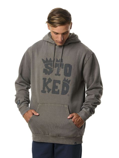 Polerón Stoked Hombre Logo Gris-1