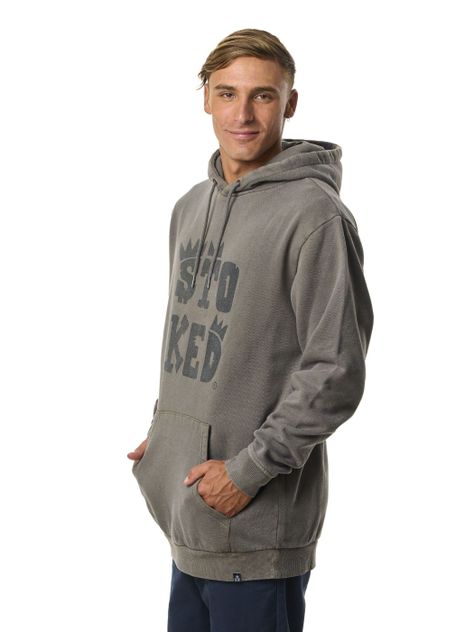 Polerón Stoked Hombre Logo Gris-2
