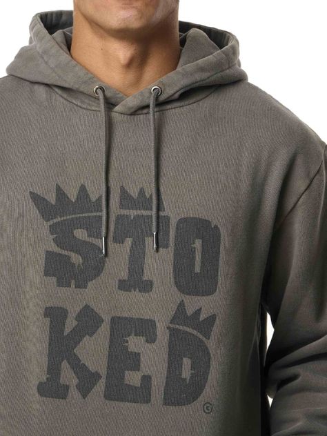 Polerón Stoked Hombre Logo Gris-4