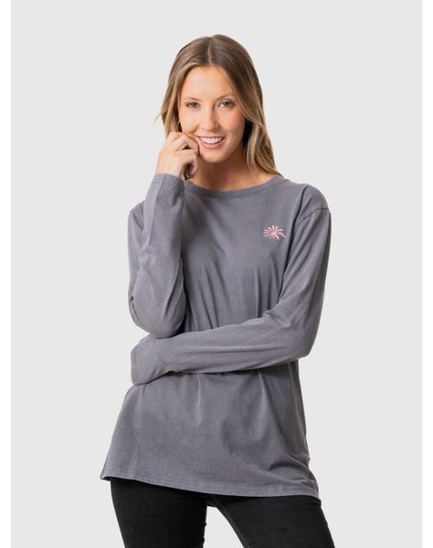 Polera Stoked Mujer Clouds Ml Gris-0