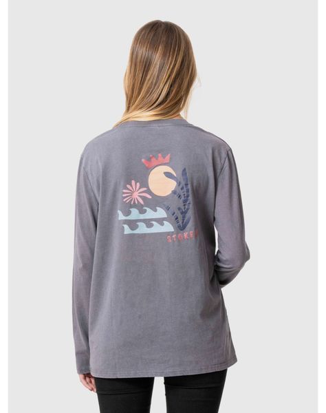 Polera Stoked Mujer Clouds Ml Gris-2
