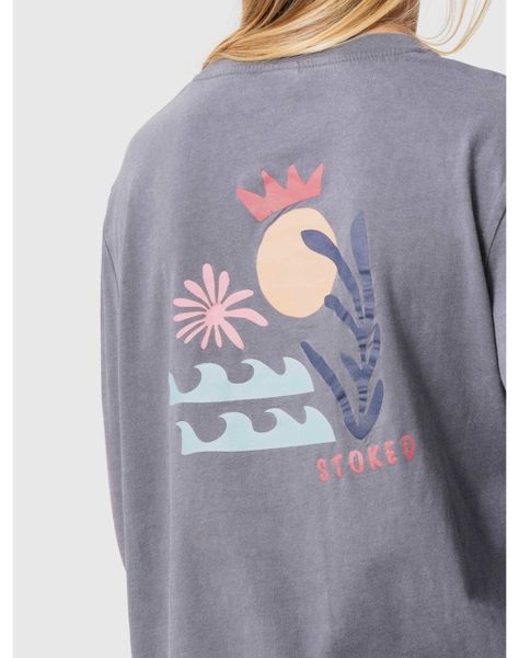 Polera Stoked Mujer Clouds Ml Gris-4
