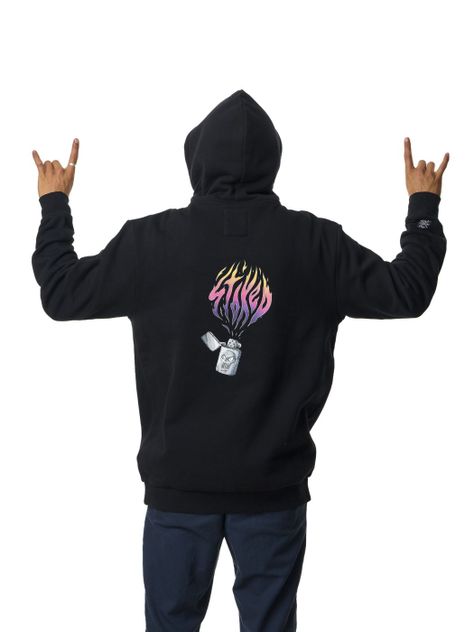 Polerón Stoked Hombre Art Logo Negro-3