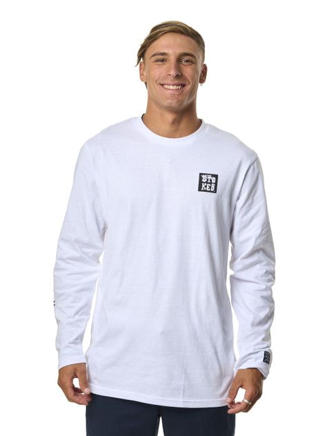 Polera Stoked Hombre Logo Ml Blanco-0