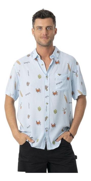 Camisa Stoked Hombre Sokos Celeste-0