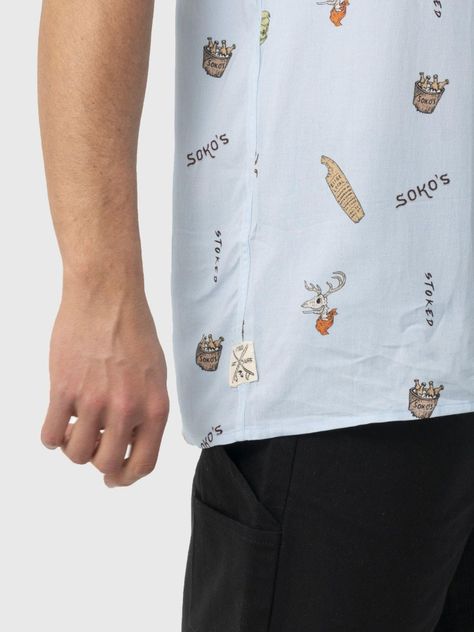 Camisa Stoked Hombre Sokos Celeste-4