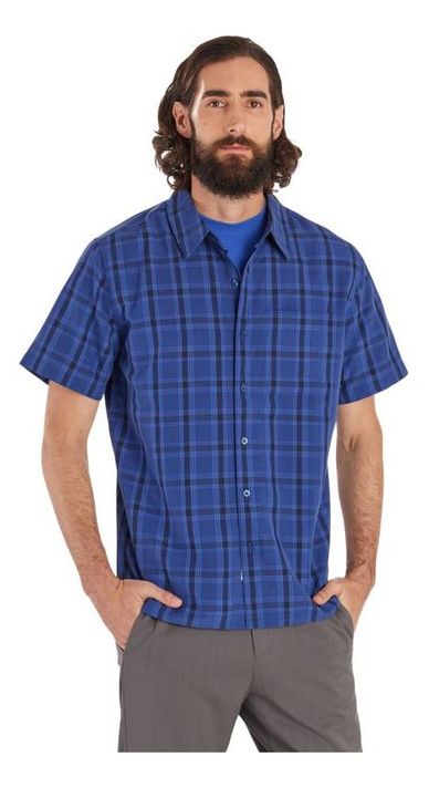 Camisa Marmot Hombre Manga Corta Eldridge Classic Azul Azul-0