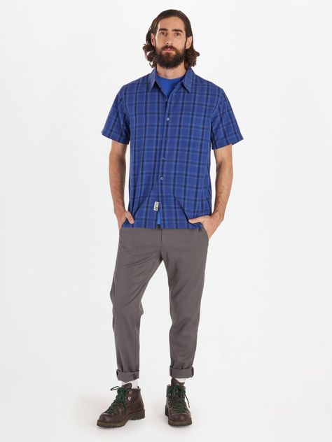 Camisa Marmot Hombre Manga Corta Eldridge Classic Azul Azul-2