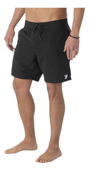 Traje Stoked Hombre De Baño Boardshort Lobo Negro-1