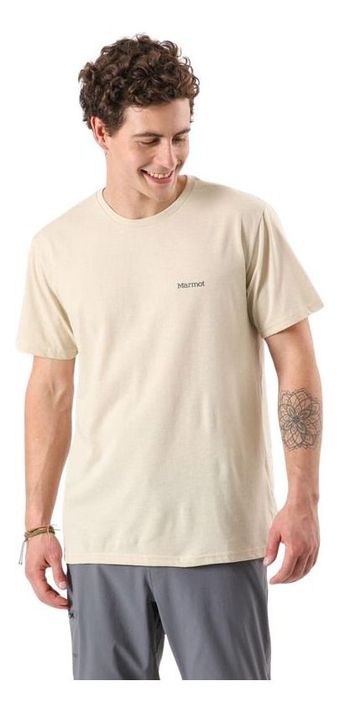 Polera Marmot Hombre Chest Logo Tee Beige-0