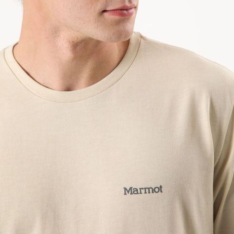 Polera Marmot Hombre Chest Logo Tee Beige-3