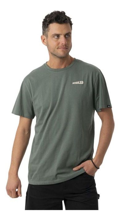 Polera Stoked Hombre Pop Reciclada Verde-0