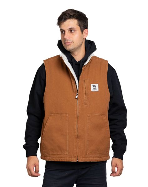 Chaqueta Stoked Hombre Vest Café-0