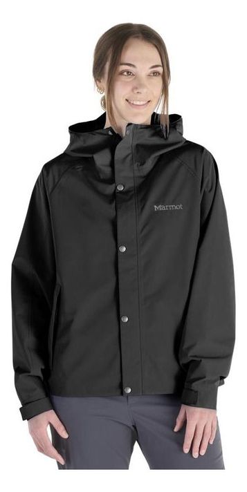 Chaqueta Marmot Mujer Impermeable Cascade Negro-0