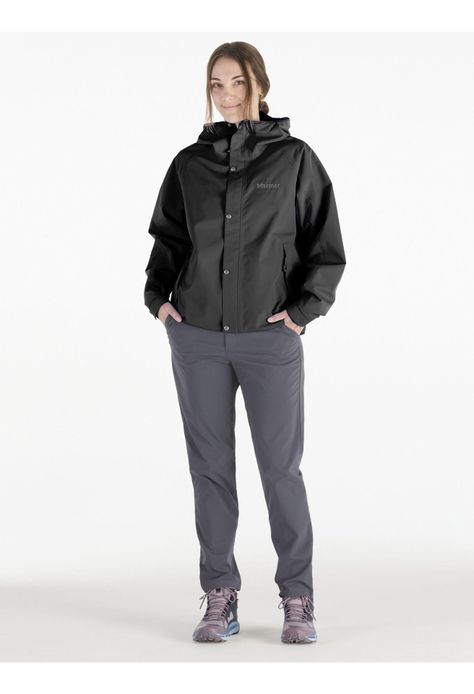 Chaqueta Marmot Mujer Impermeable Cascade Negro-1