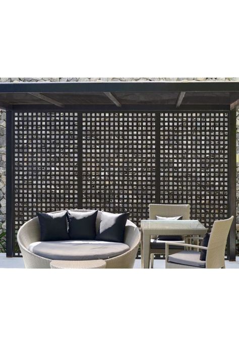 Enrejado Treillage PVC 1,2x2,4 mts Cuadrado 4,5cms Negro DVP-0