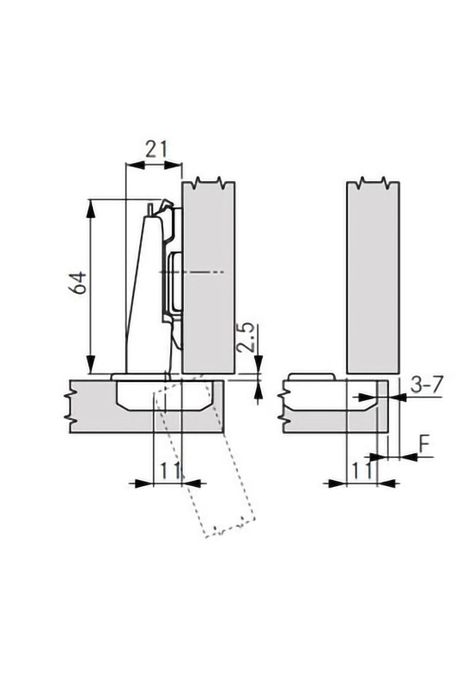Bisagra Nexis Recta 110° Click On DVP -1