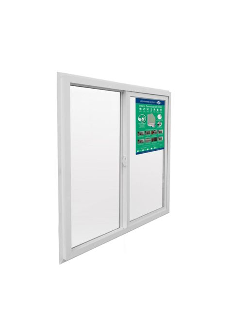 Ventana Termopanel PVC Corredera Blanca 100x100cm DVP-2