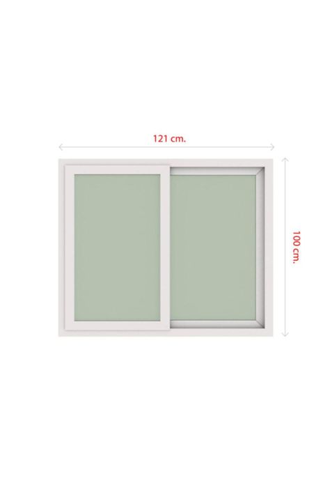 Ventana Termopanel PVC Corredera Blanca 121x100cm DVP-2