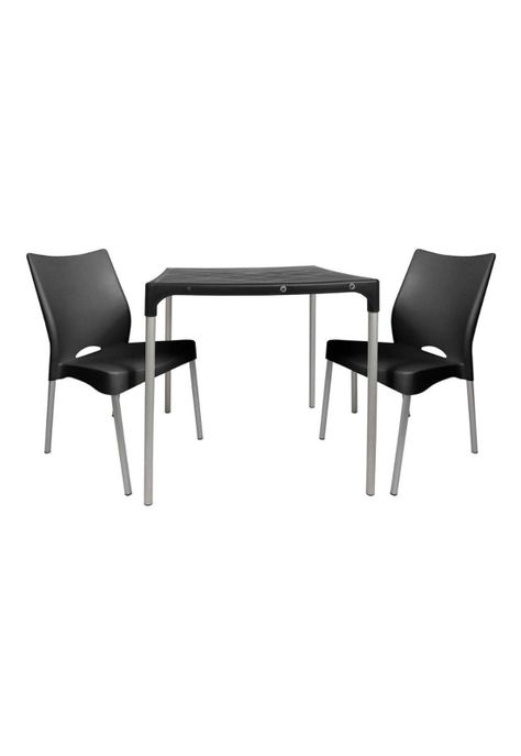 Mesa Plástica Exterior 75x70x70cm Negra DVP-2