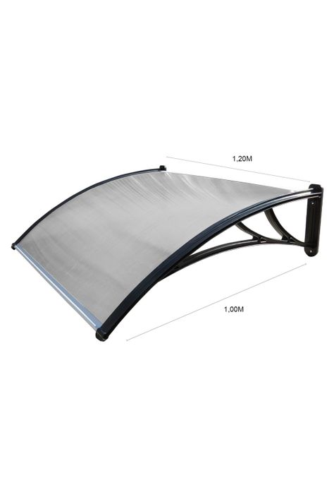 ALERO POLICARBONATO CURVO TRANSPARENTE DE 1,0x1,2 MTS-1