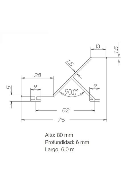 Quiebravista PVC Lama Z 80mm Gris 6 mts DVP-4