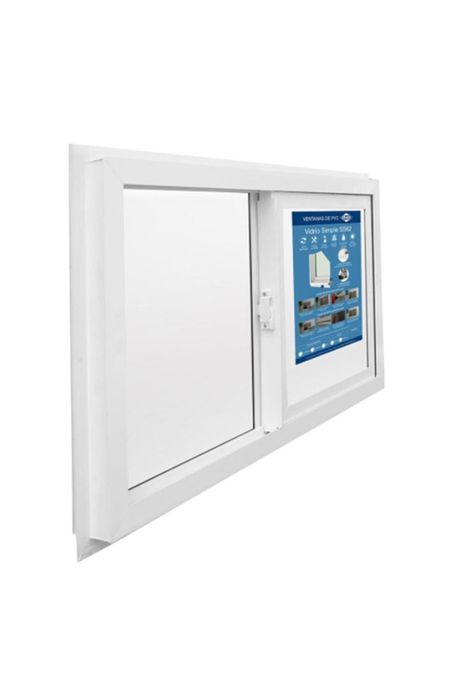 Ventana Vidrio Simple PVC Corredera Blanca 91x50cm DVP-1
