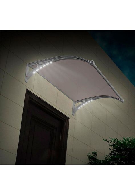 Alero Policarbonato Curvo Transparente 1,0X1,2MTS Con Luz Led-1