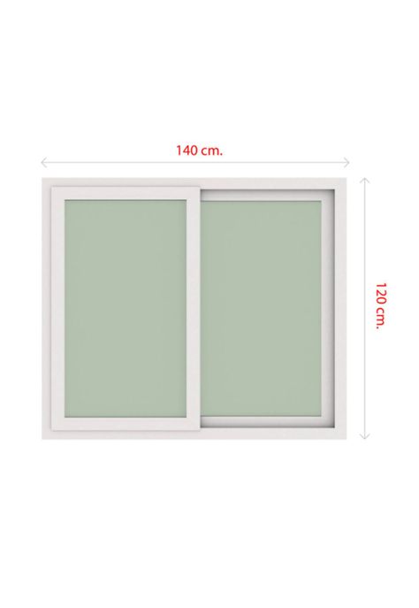 Ventana Termopanel PVC Corredera Blanca 140x120cm DVP-3