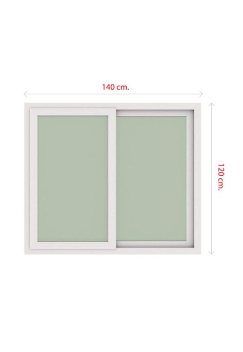 Ventana Termopanel PVC Corredera Blanca 140x120cm DVP-2