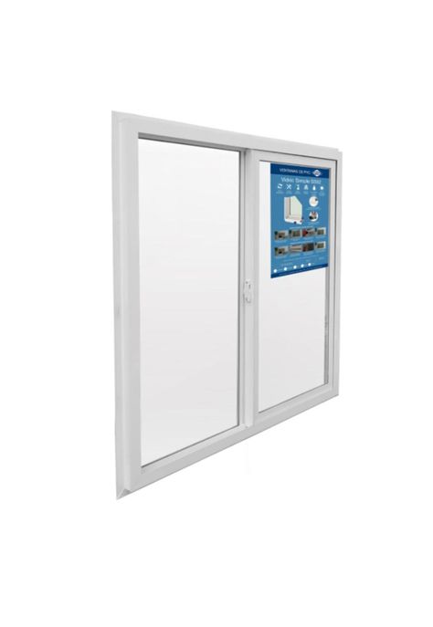 Ventana Vidrio Simple PVC Corredera Blanca 100x100cm DVP-1