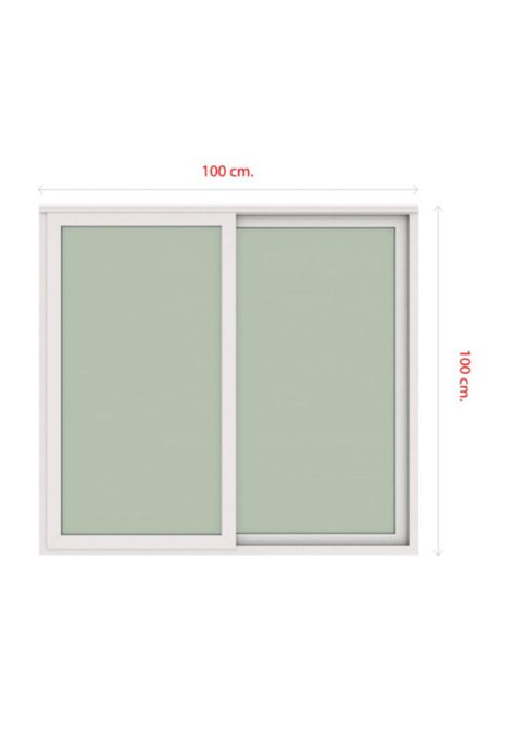 Ventana Vidrio Simple PVC Corredera Blanca 100x100cm DVP-3