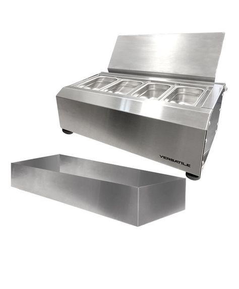 Salsera 4  estaciones con bandeja frio inox-0