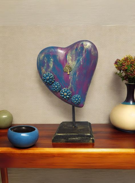 Corazón Pedestal Degradado Violeta-2