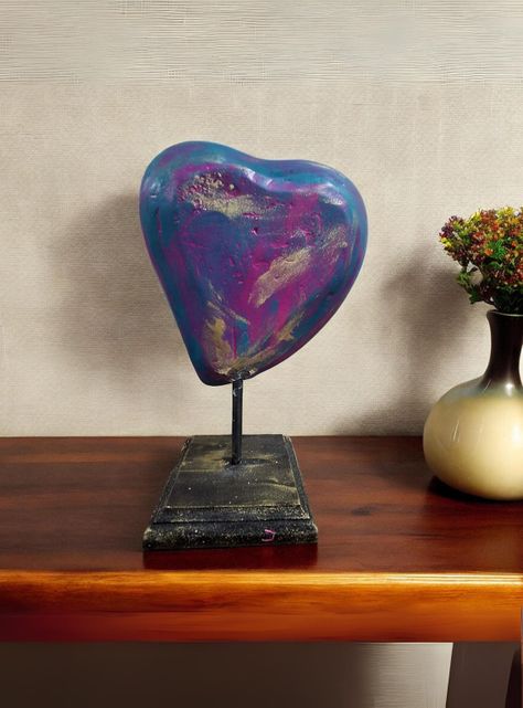 Corazón Pedestal Degradado Violeta-3