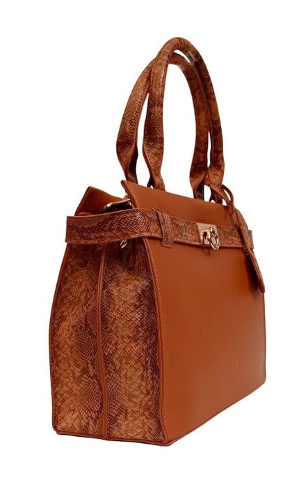 Cartera textura lisa marrón-1