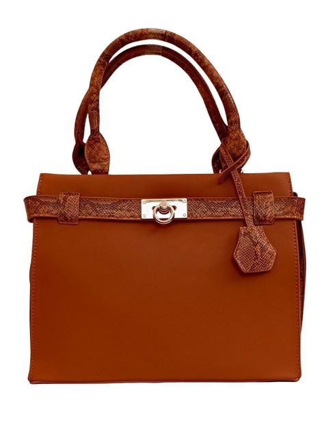 Cartera textura lisa marrón-0