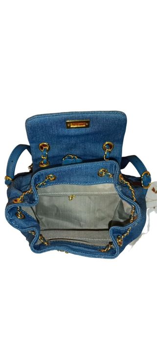 Cartera Mochila Azul Con Tapa-3