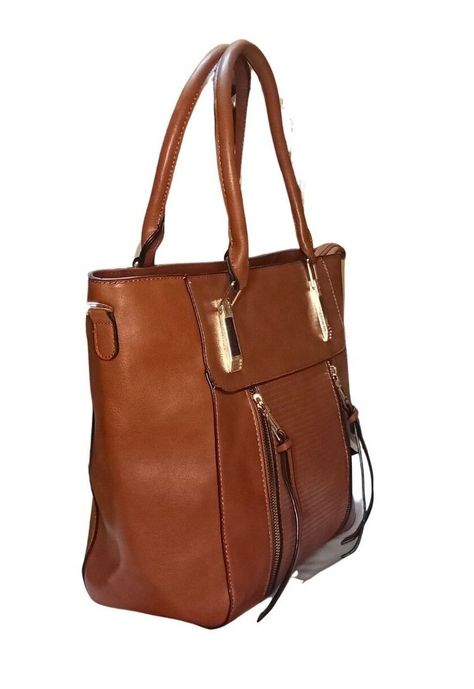 Cartera marrón grande dos asas-2