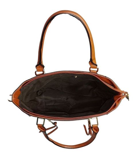 Cartera marrón grande dos asas-3