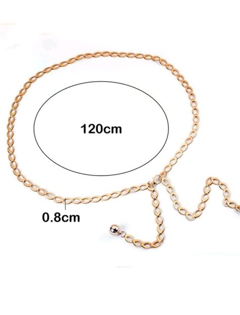 Cinturón cadena mujer delgado ancho 0.8 cm diseño geométrico-2