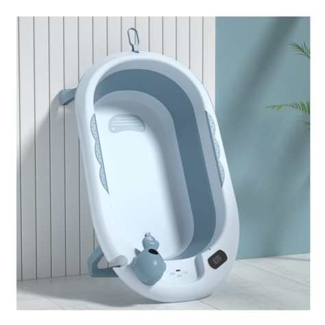 Bañera plegable con termómetro azul-2