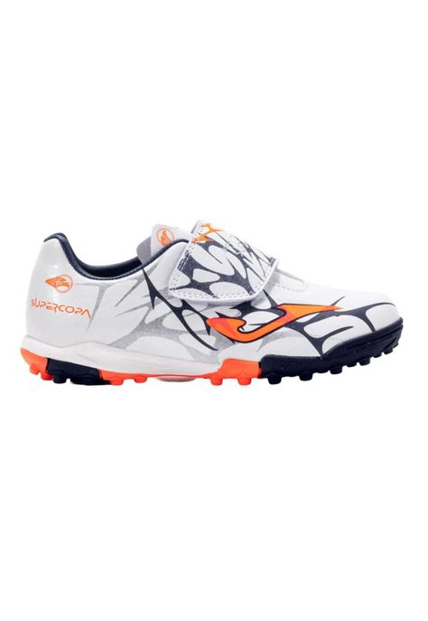 Zapatilla Futbol Turf Kids Supercopa Jr Blanco Naranjo Joma-0