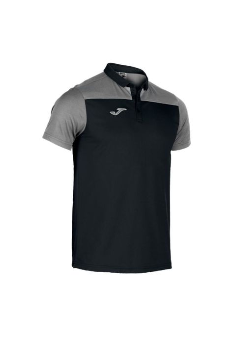 Polera Polo Hombre Hobby II Negro Gris Joma-0