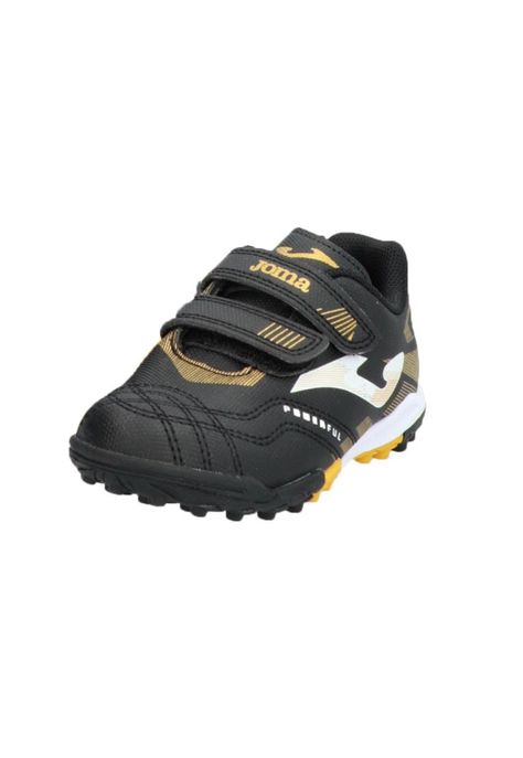 Zapatilla Fútbol Turf Kids Powerful Negro Gold Joma-1