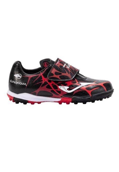 Zapatilla Futbol Turf Kids Supercopa Jr Negro Rojo Joma-0