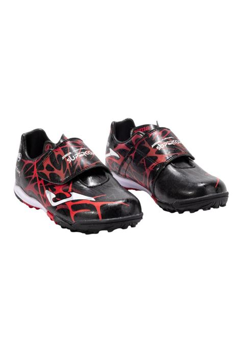 Zapatilla Futbol Turf Kids Supercopa Jr Negro Rojo Joma-1