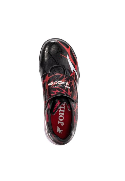 Zapatilla Futbol Turf Kids Supercopa Jr Negro Rojo Joma-2
